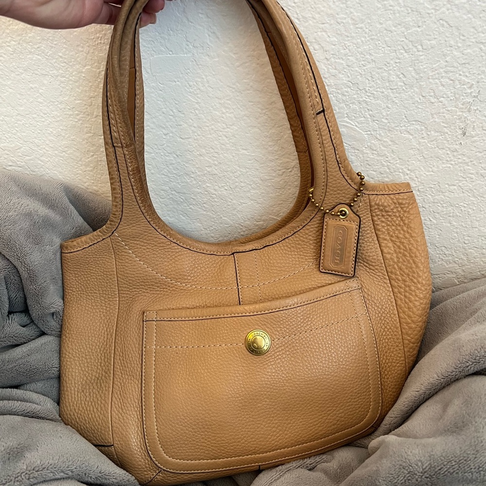 Coach Camel Leather Shoulder Bag